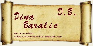Dina Baralić vizit kartica